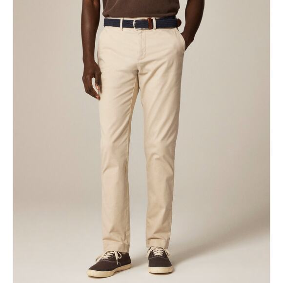 J.Crew 770 Straight-fit Stretch Chino Pants 33x32 Khaki Flat Front Twill Zip Fly - Picture 1 of 9